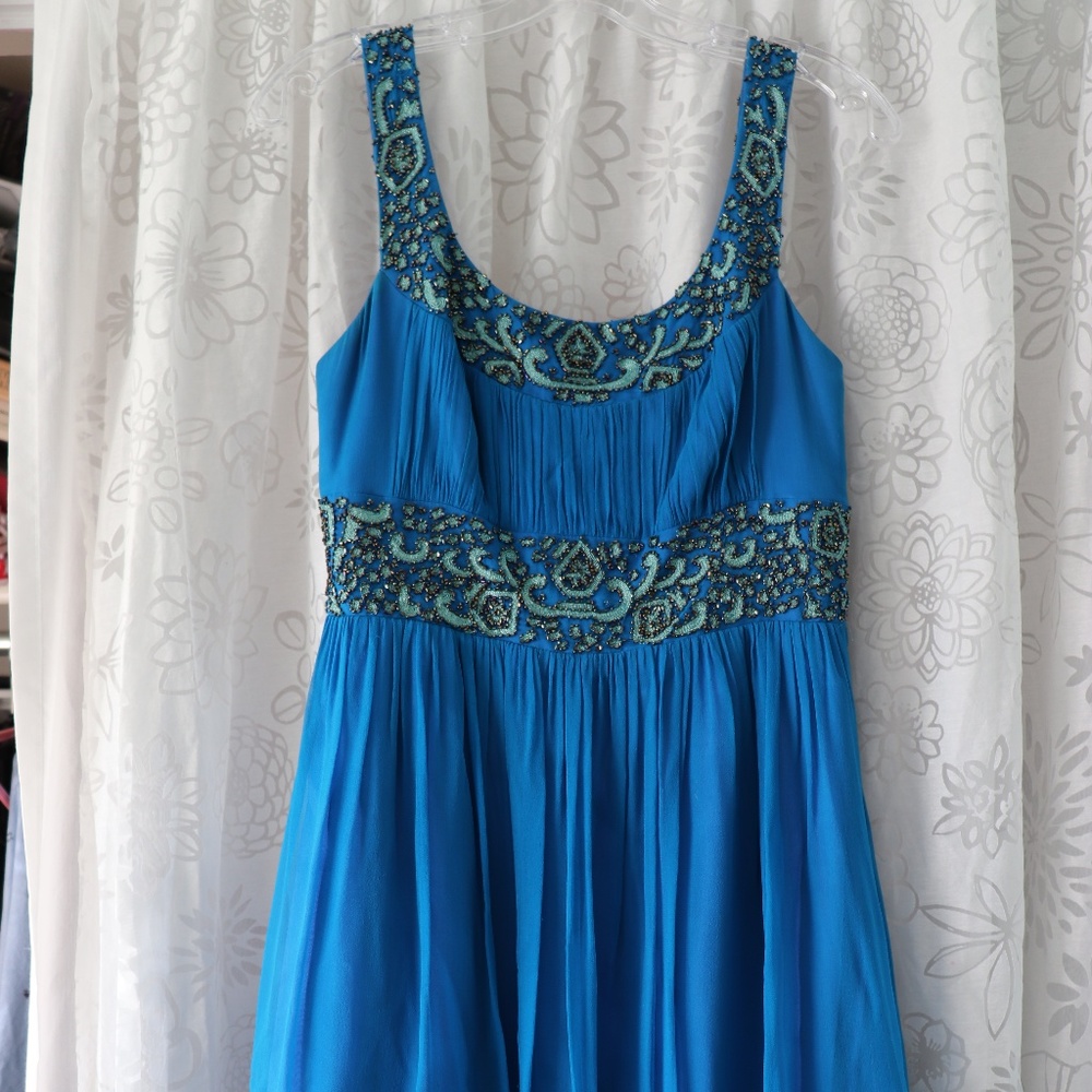 Aqua Embroidered Dress